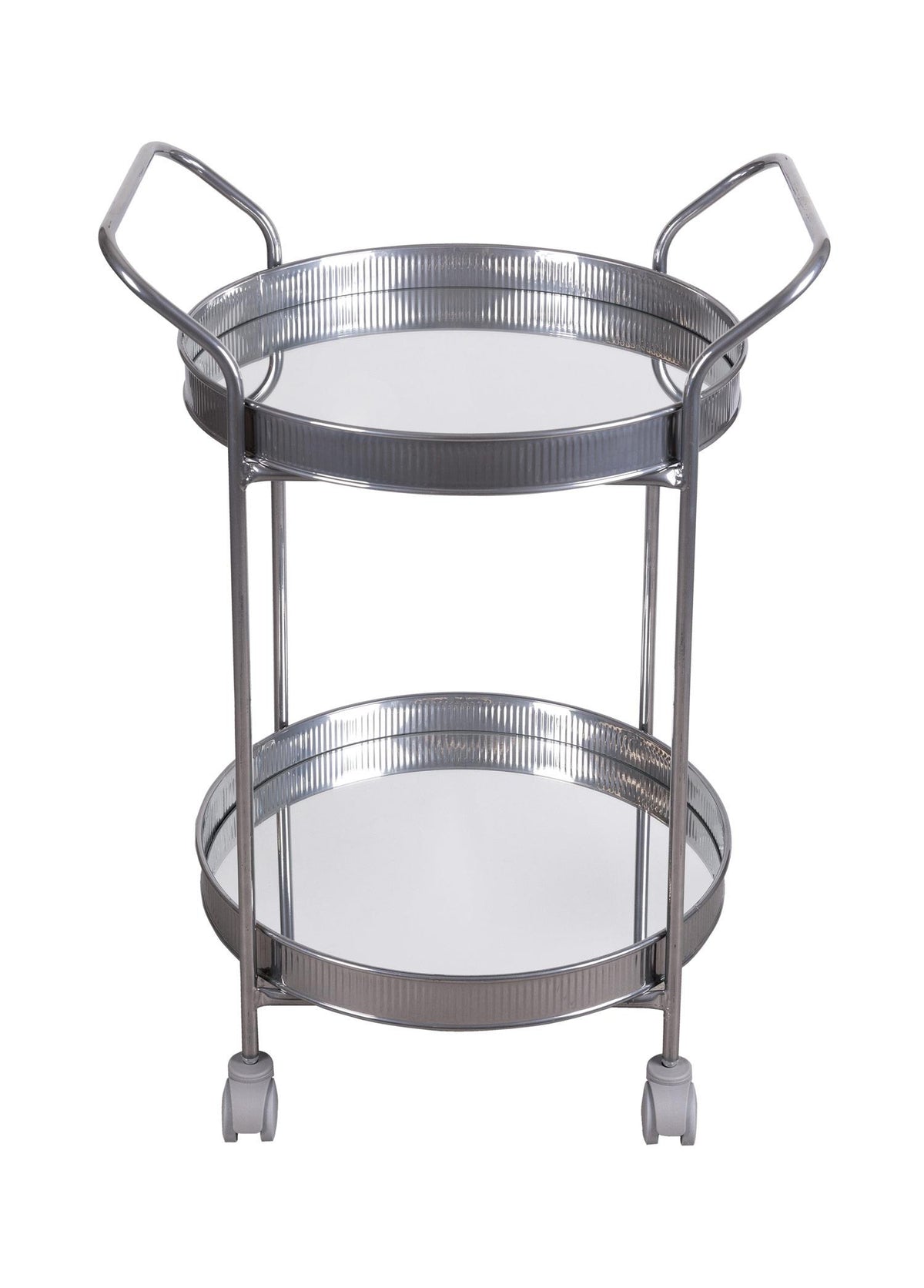 Servis Arabası Krom 2Raflı Tekerlekli 80X45 Cm