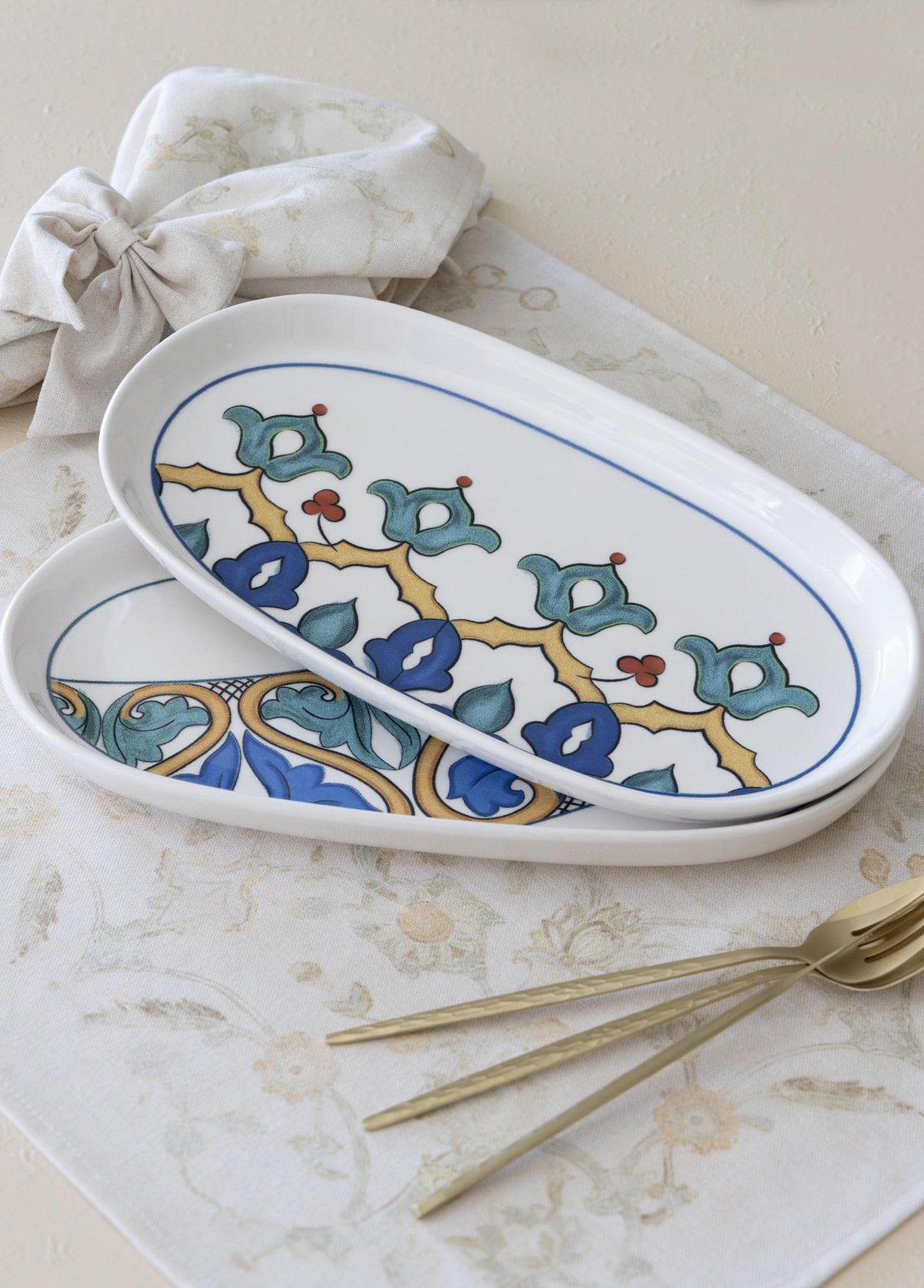 Limoncello Oval Servis Tabağı 2Li Set Gri 29 Cm