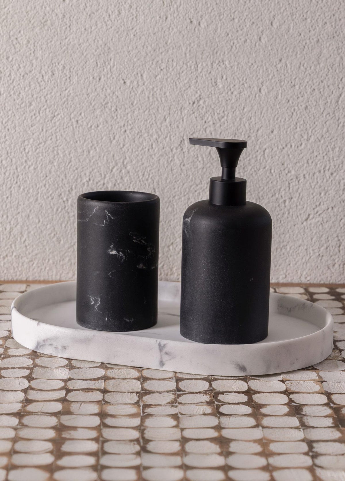 Marble Banyo Tepsisi Beyaz 30X20X3 Cm