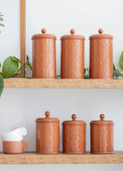 Prizma Çay Şeker Kahve Kavanozu Terracota 1 Lt