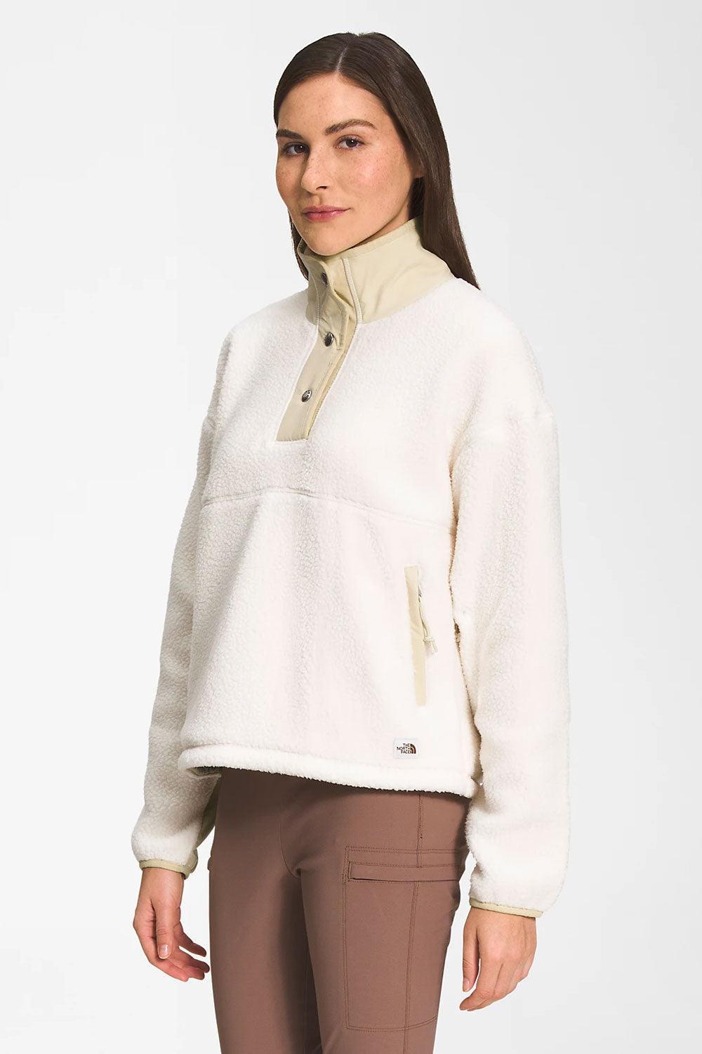 The North Face-Women Cragmont Fleece 1/4 Snap Gardenia White-Sweatshirts & Hoodies-3-milagron.live