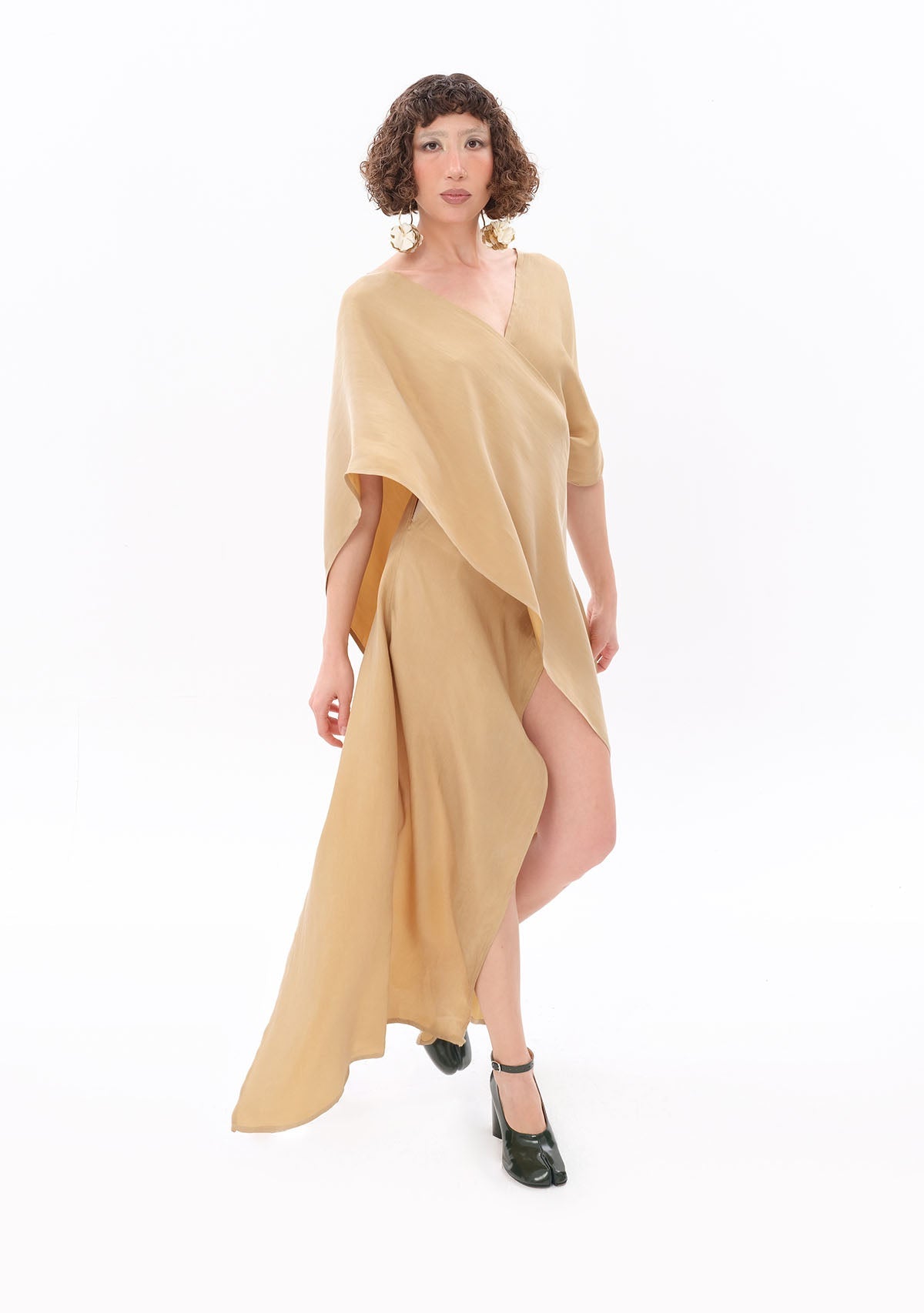 Tiny-Bej Luxe Tencel™ Elbise-Elbise-6-milagron.live