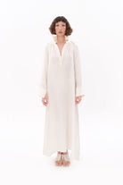 Tiny-Beyaz Luxe Tencel™ Reglan Kol Elbise-Elbise-2-milagron.live