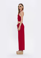 Tiny-Halter Yaka Bordo Yumuşak Bluz-Bluz-6-milagron.live