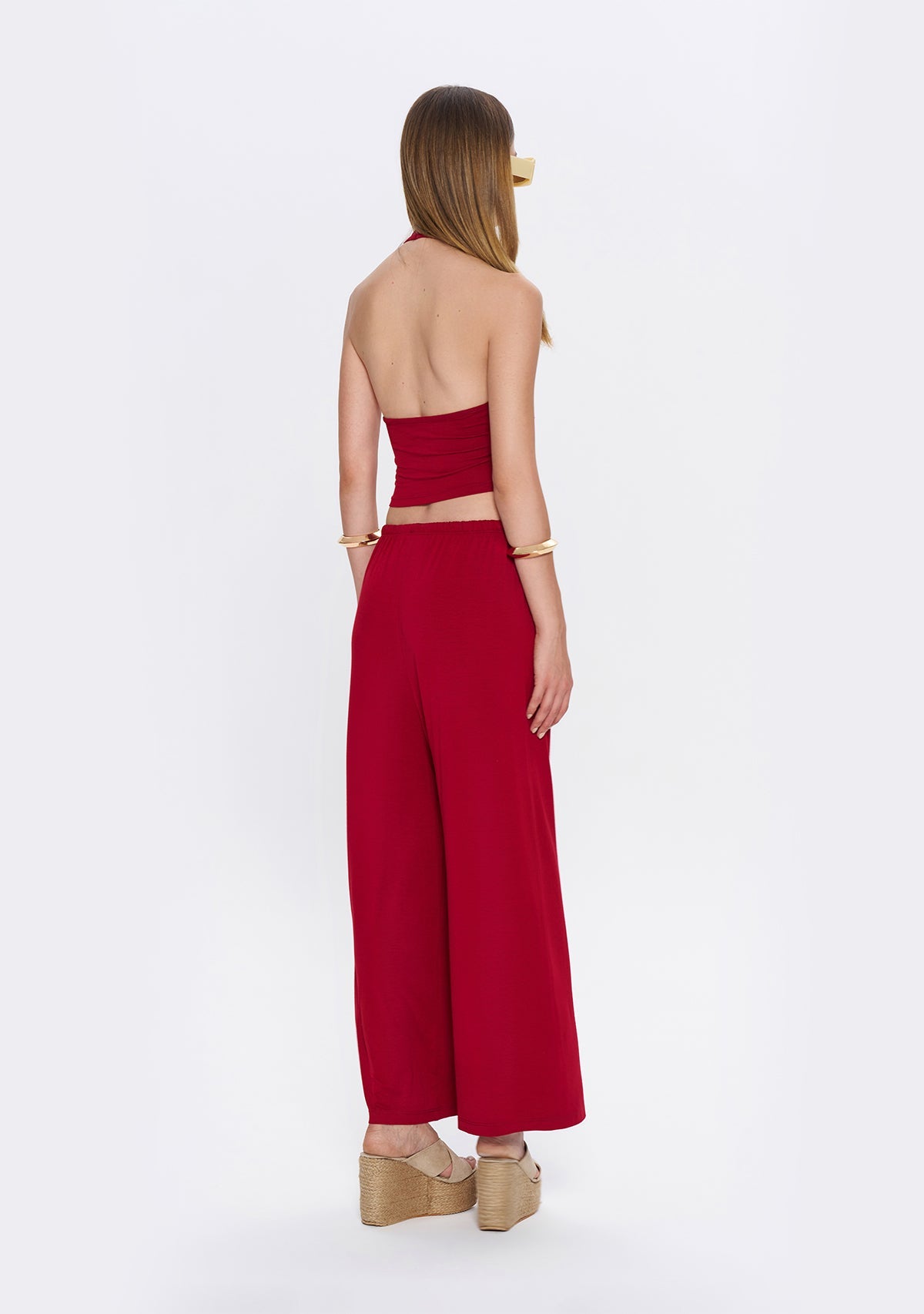 Tiny-Halter Yaka Bordo Yumuşak Bluz-Bluz-8-milagron.live
