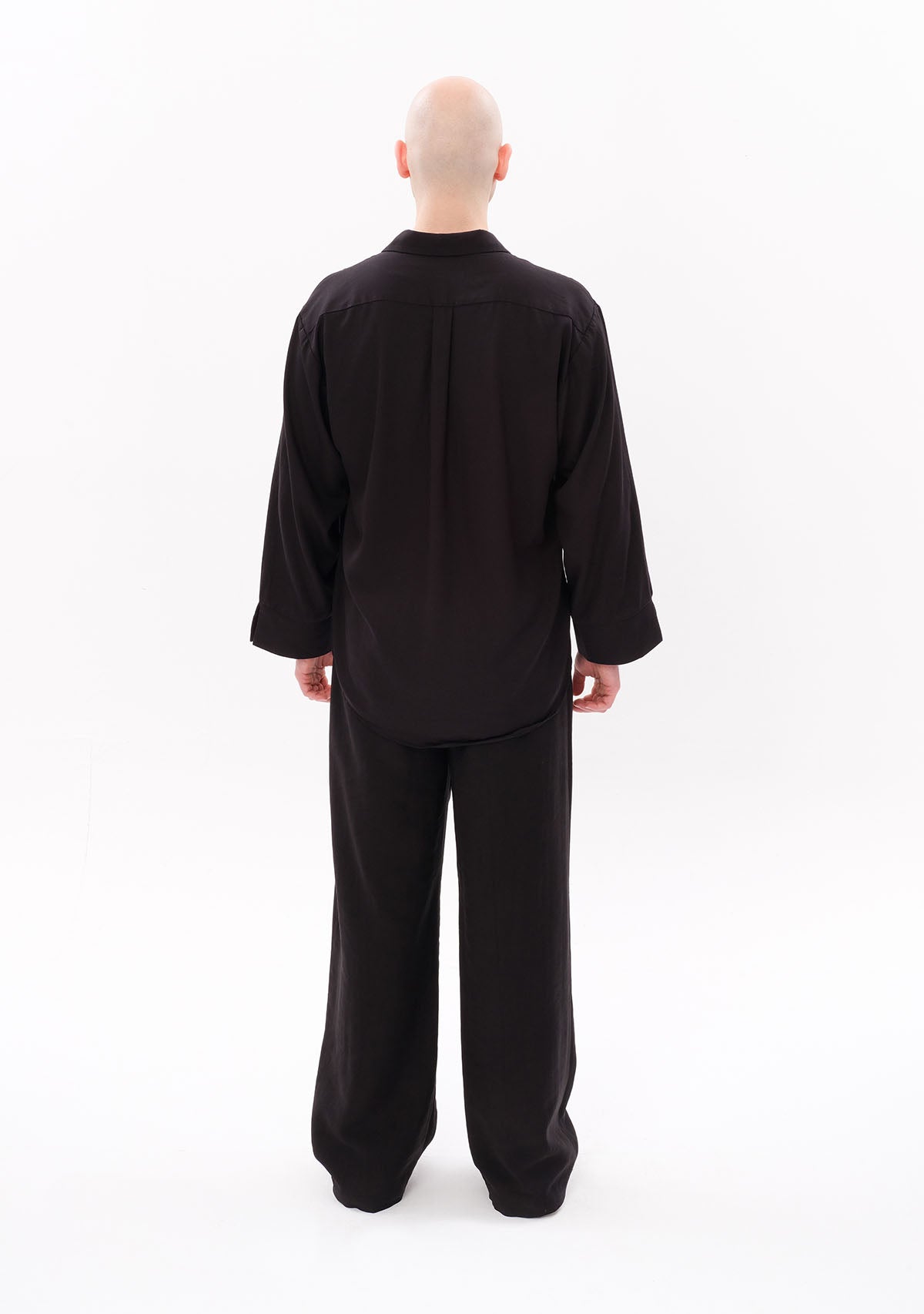 Tiny-Siyah Tencel™ Oversize Gömlek-Gömlek-2-milagron.live