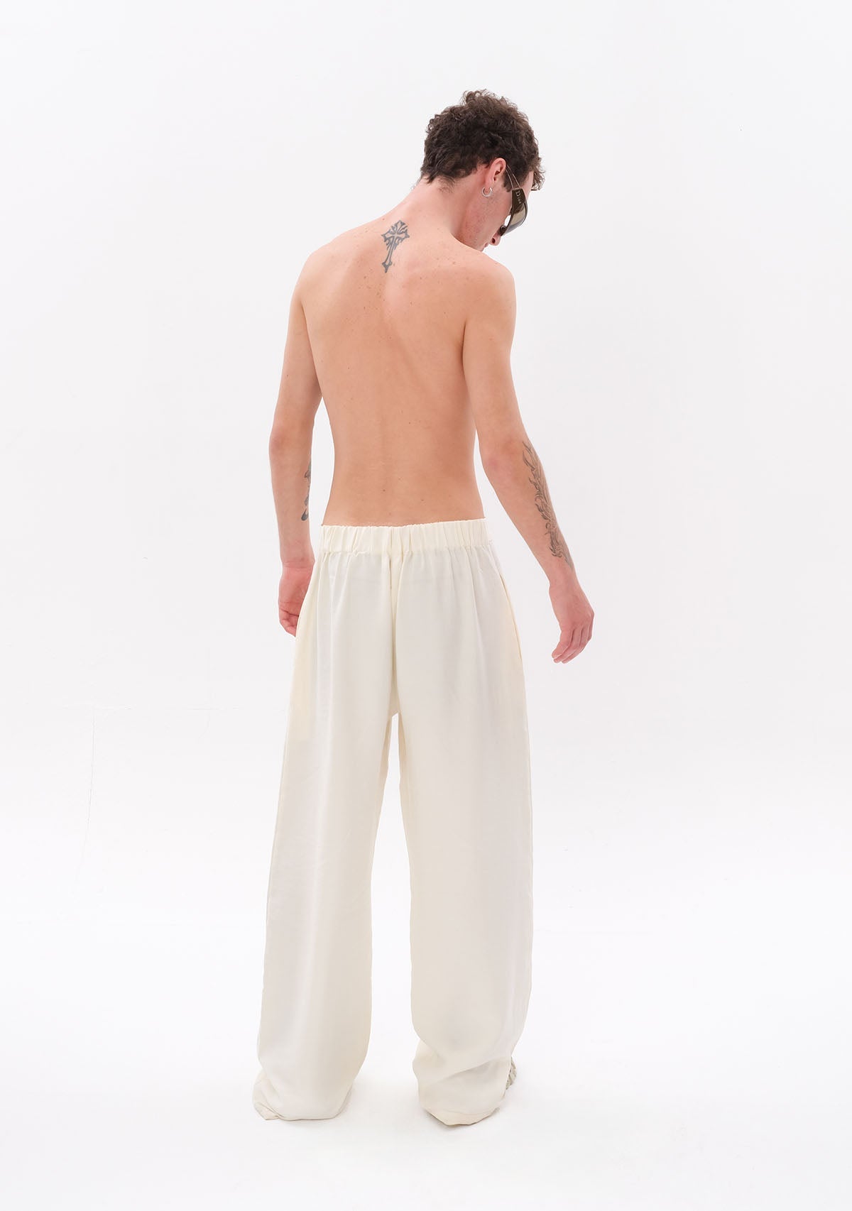 Beyaz Tencel™ Pantolon