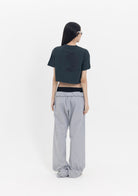 Tiny-Yuvarlak Yaka Antrasit Crop Tişört-T-Shirts-2-milagron.live