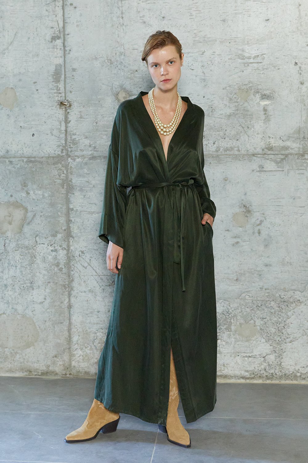 Towdoo-Milky Way - Koyu Yeşil - Uzun Kimono-Kimono-2-milagron.live