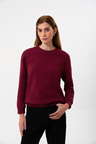 Regular Fit Logo Nakışlı Sweatshirt, Bordo - 2