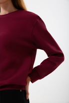 Regular Fit Logo Nakışlı Sweatshirt, Bordo - 4