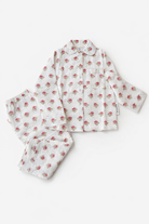 Rose Çiçek Desenli Organik Müslin Pijama Takımı