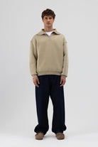 Basic Fermuarlı Dik Yaka Sweatshirt