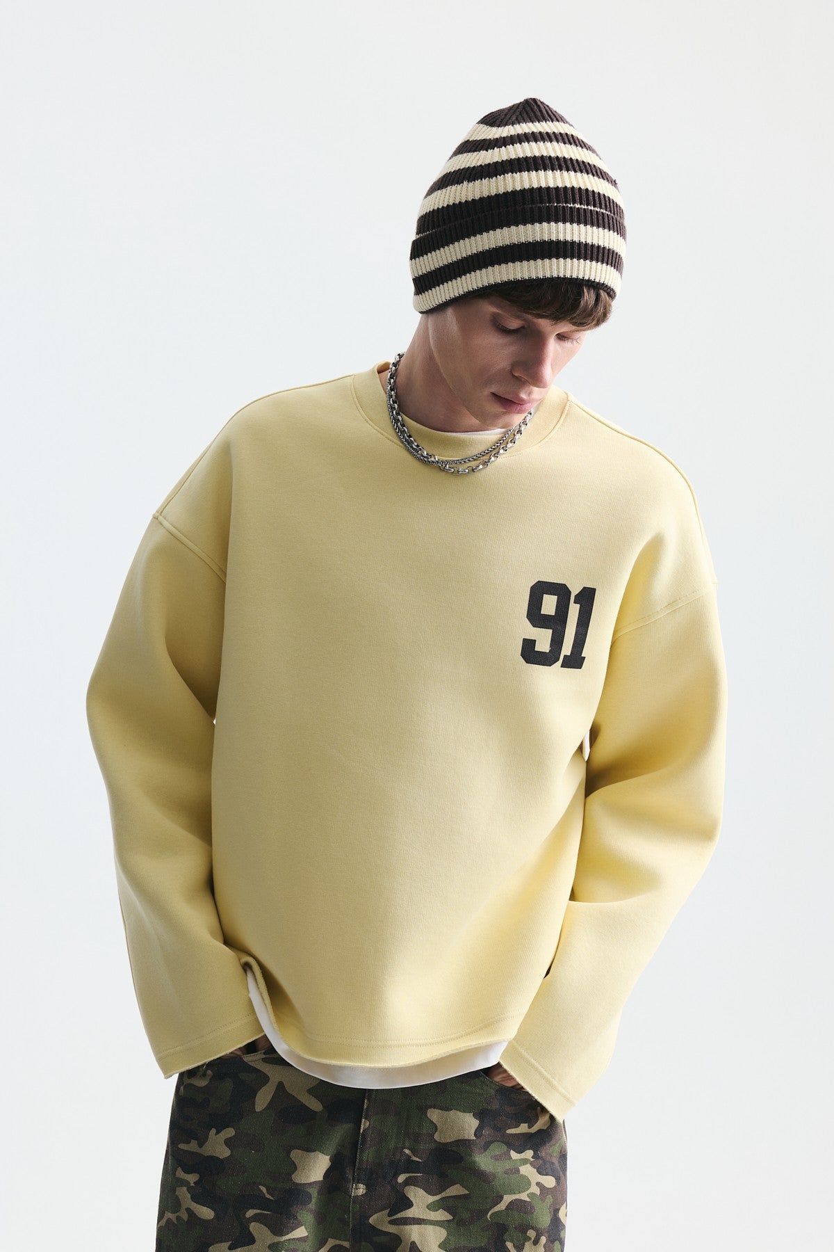 Oversize Baskılı Sweatshirt