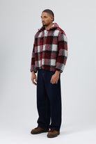 Oversize Peluş Ekose Ceket