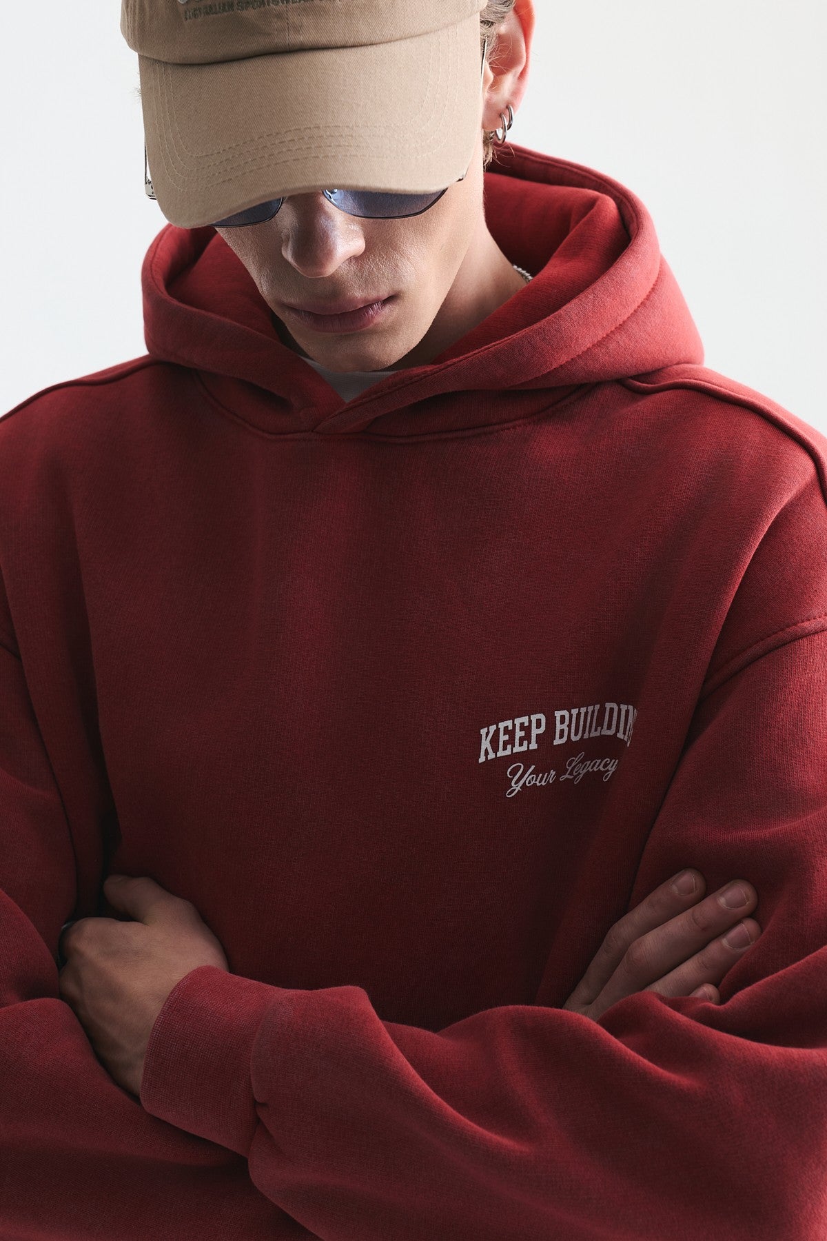Oversize Yıkamalı Kapüşonlu Sweatshirt