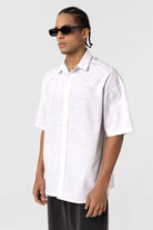 Oversize Yıkamalı Poplin Gömlek - Ekru - 4