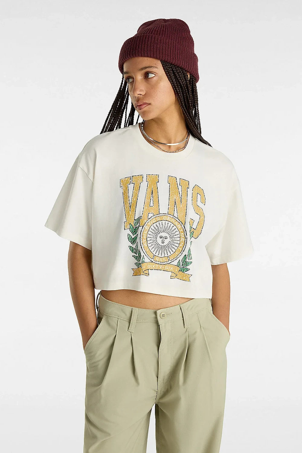 Vans-First Team Relax Crop Marshmallow-T-Shirts-1-milagron.live