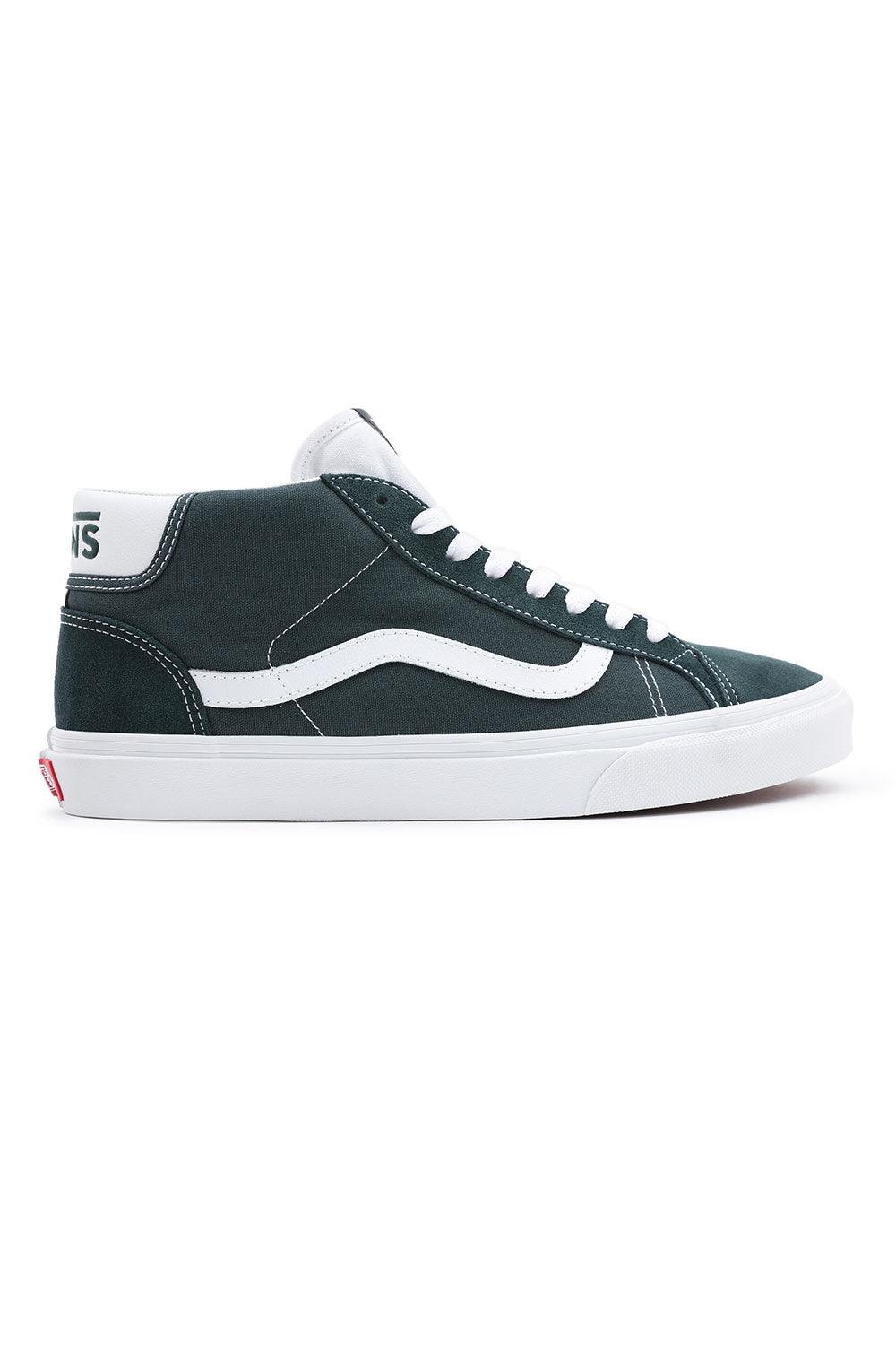 Vans-UA Mid Skool 37 Darkest Spruce/White-Sneakers-1-milagron.live
