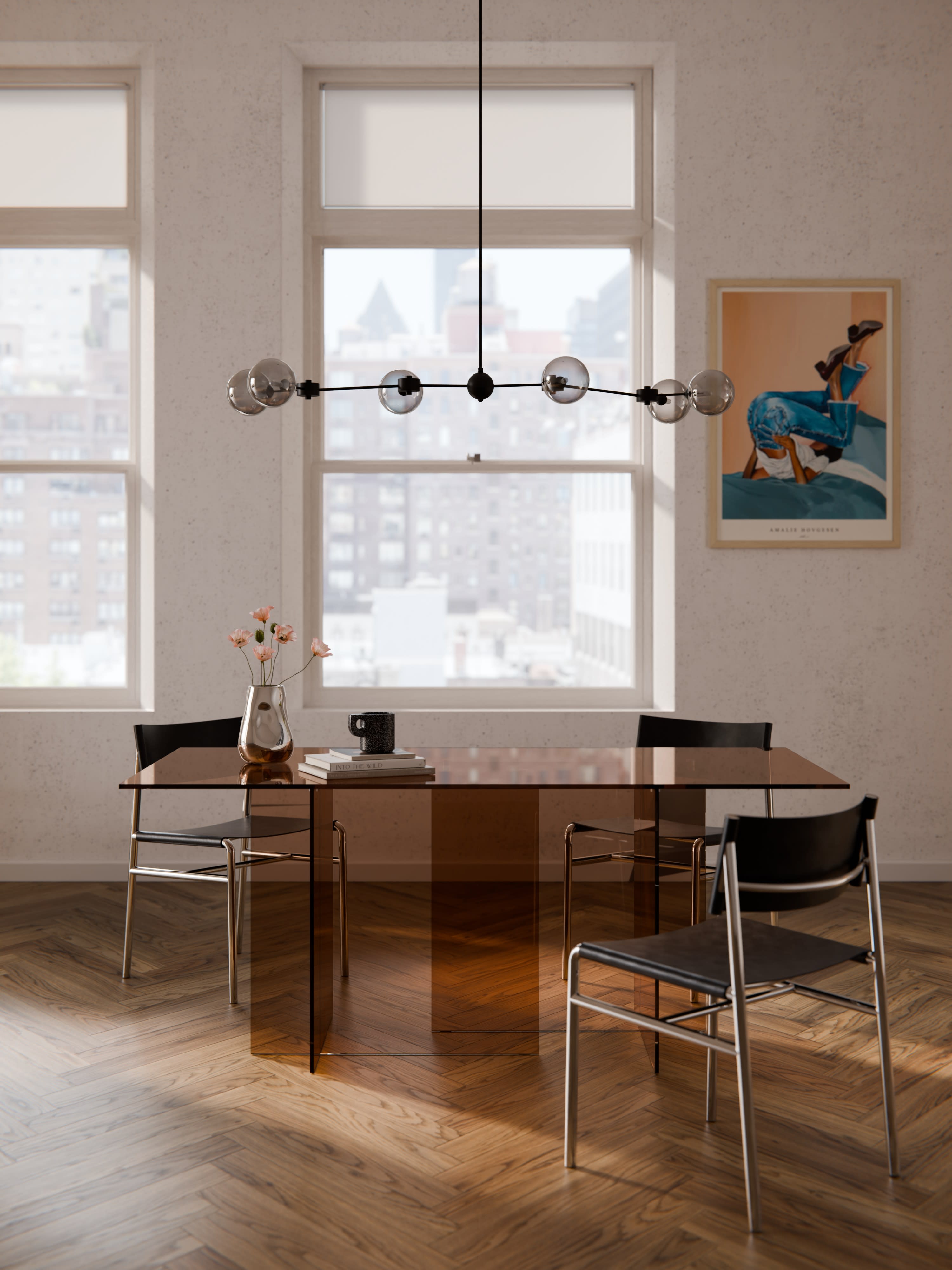 Anouk Modern Cam Yemek Masası 180X90 Cm