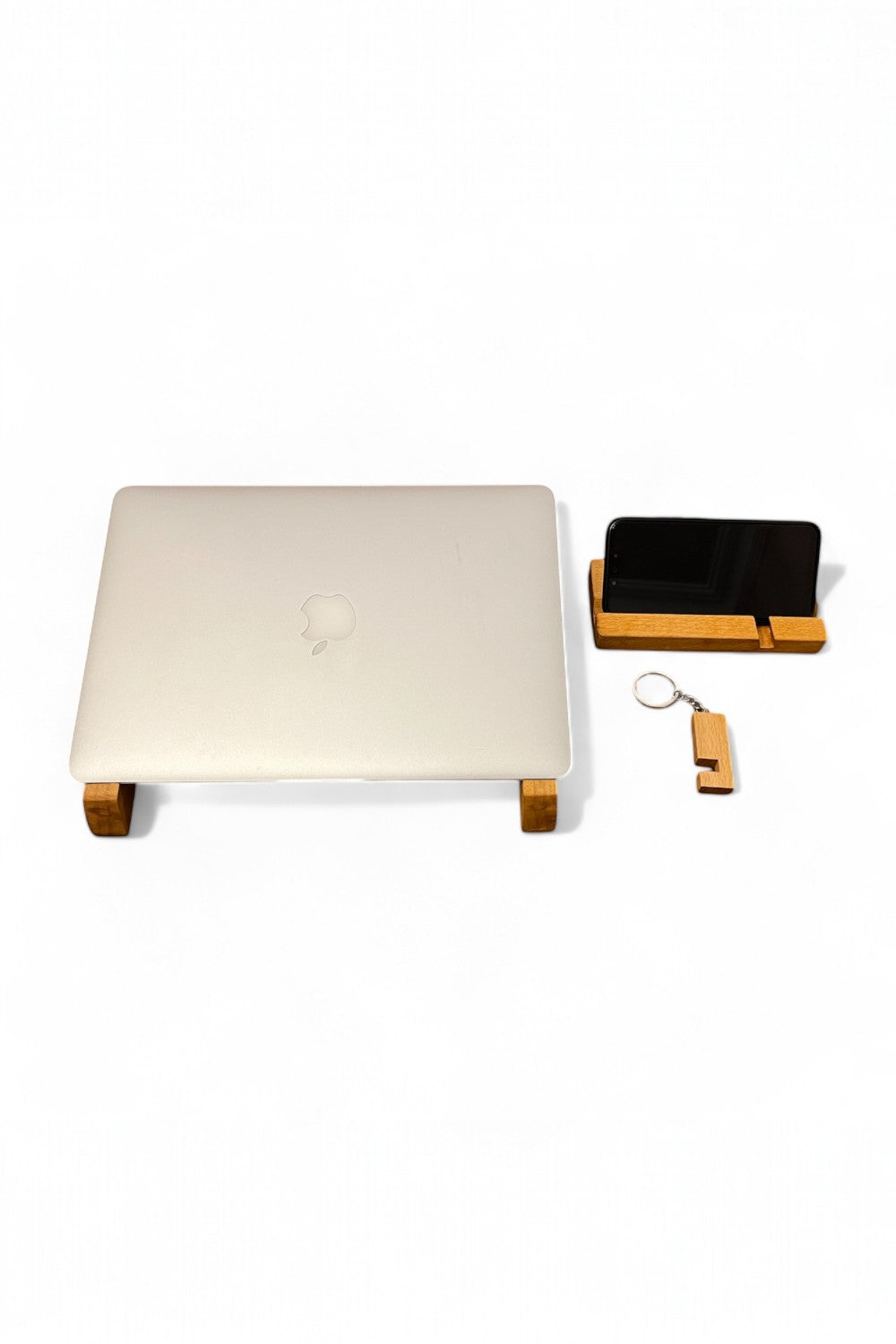 Vune Concept-El Yapımı Ahşap Laptop Ve Telefon Standı Seti-Laptop Standı-1-milagron.live