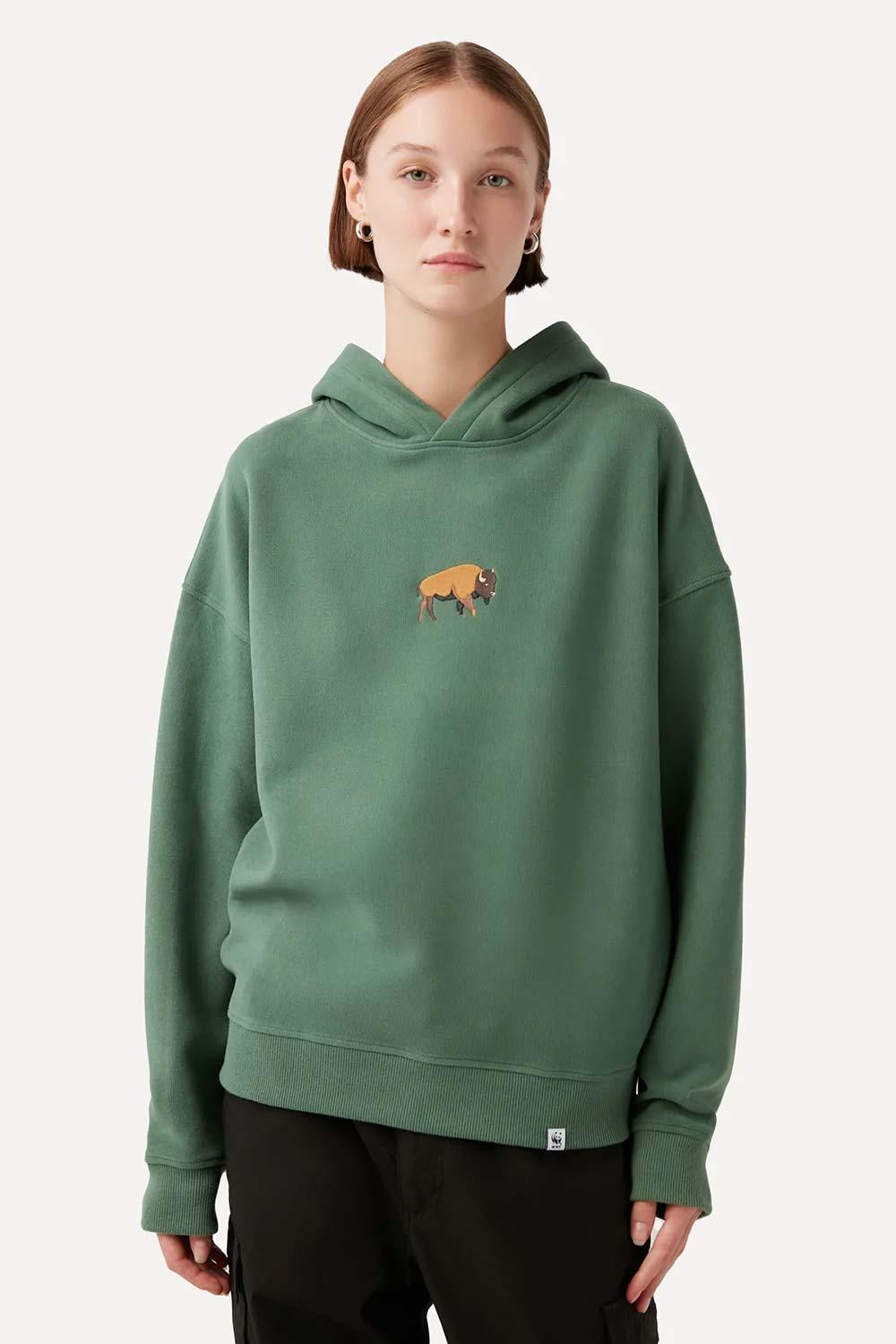 WWF Market-Bizon Hoodie - Su Yeşili-Sweatshirts & Hoodies-4-milagron.live