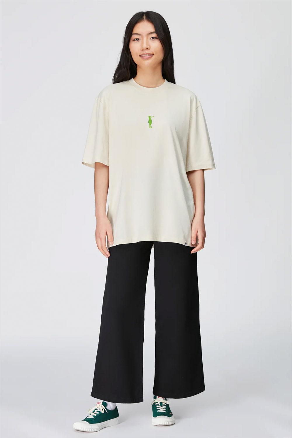 WWF Market-Denizatı Oversize T-shirt - Parşömen Bej-T-Shirts-6-milagron.live