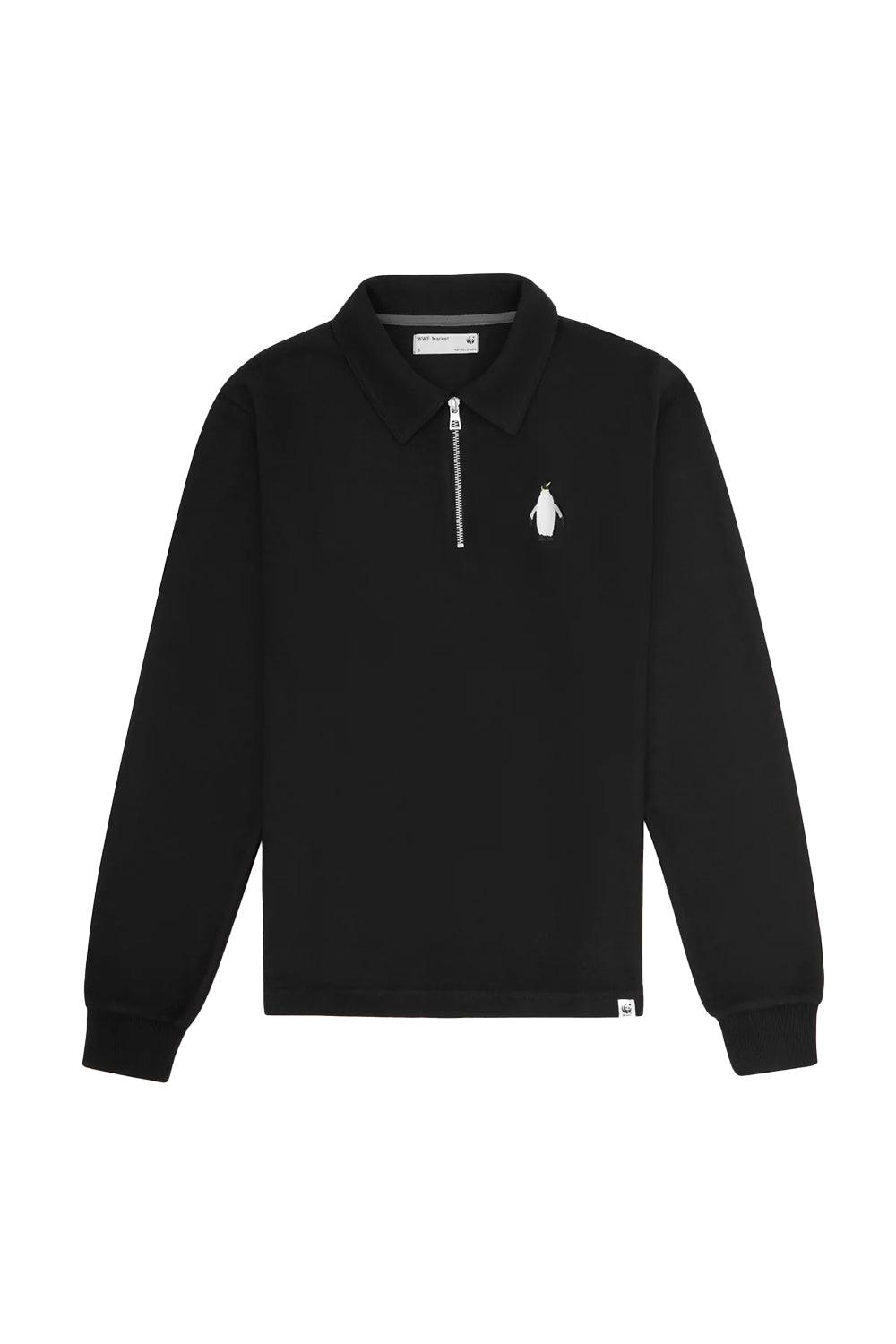 WWF Market-İmparator Penguen Polo Yaka Sweatshirt - Siyah-Sweatshirts & Hoodies-1-milagron.live