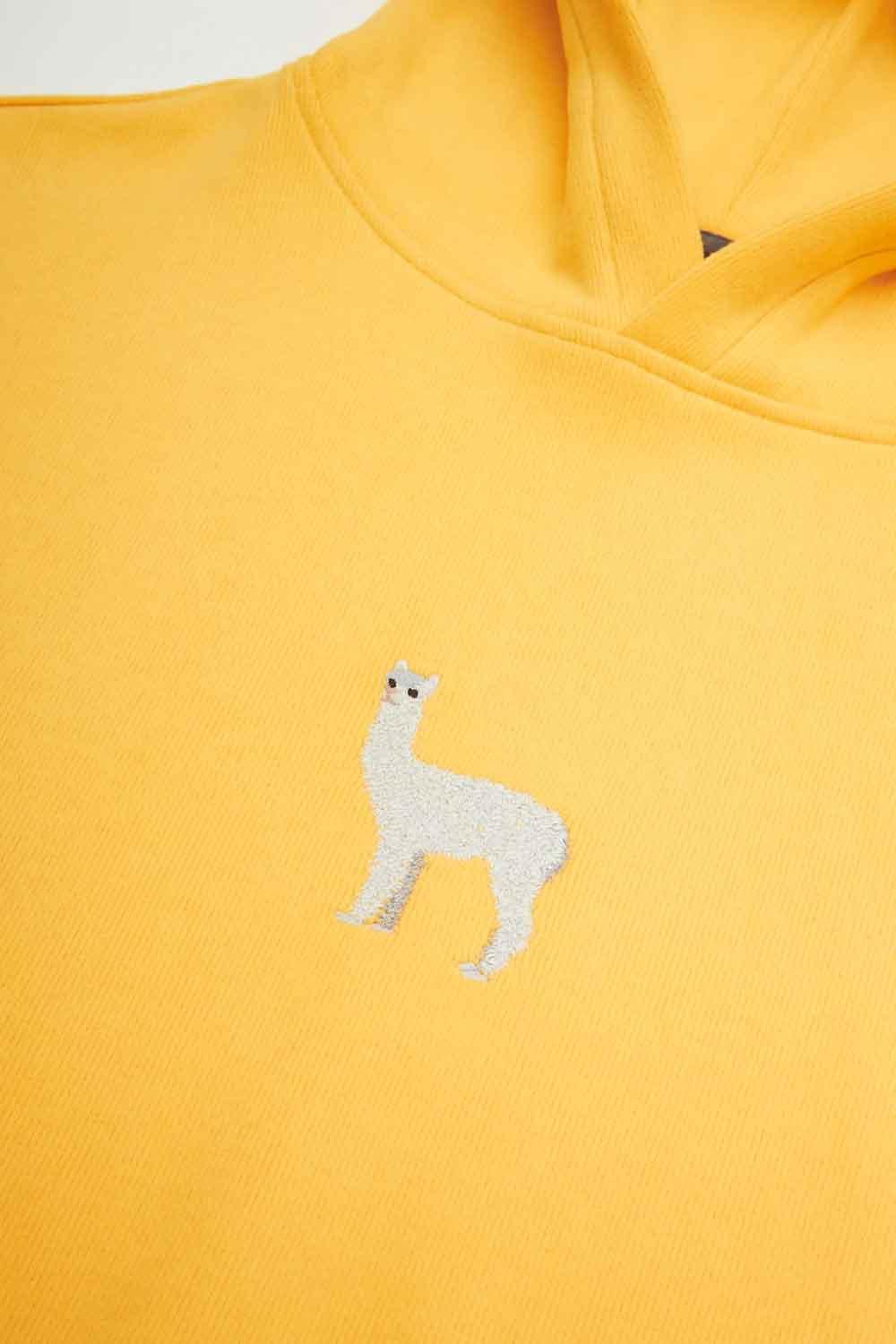 WWF Market-Lama Crop Hoodie - Yellow-Sweatshirts & Hoodies-3-milagron.live