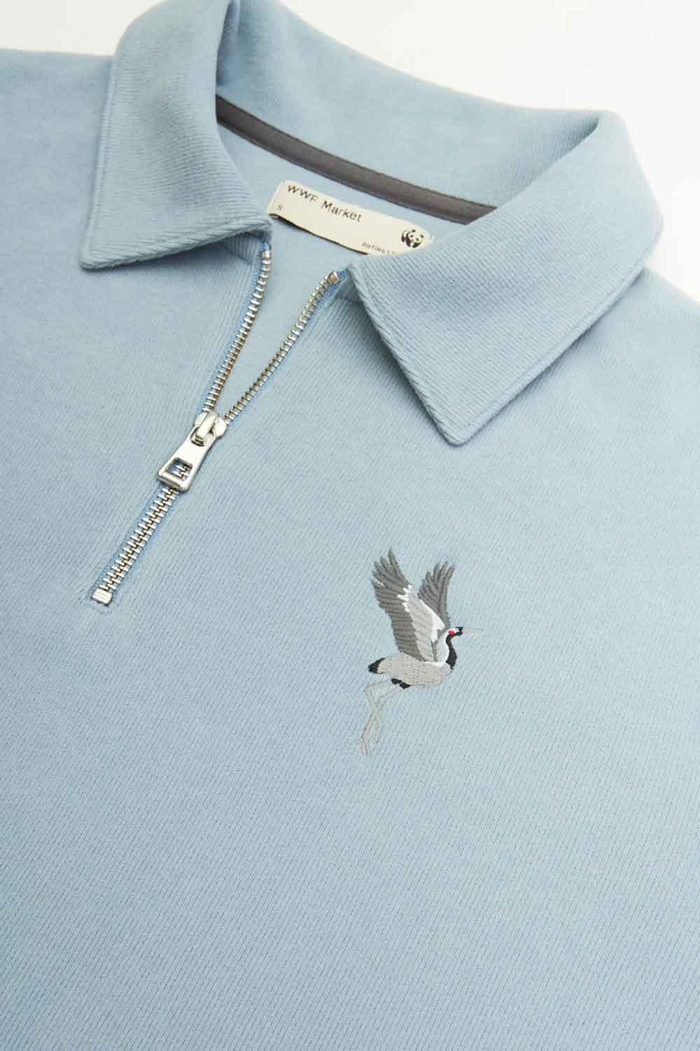 WWF Market-Turna Kuşu Polo Yaka Sweatshirt - Mavi-Sweatshirts & Hoodies-2-milagron.live