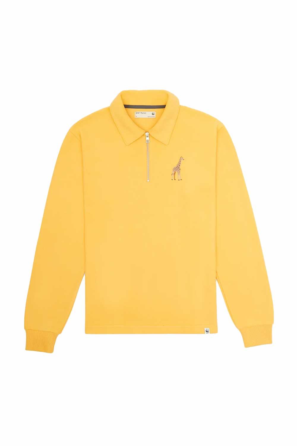 WWF Market-Zürafa Polo Yaka Sweatshirt - Sarı-Sweatshirts & Hoodies-1-milagron.live