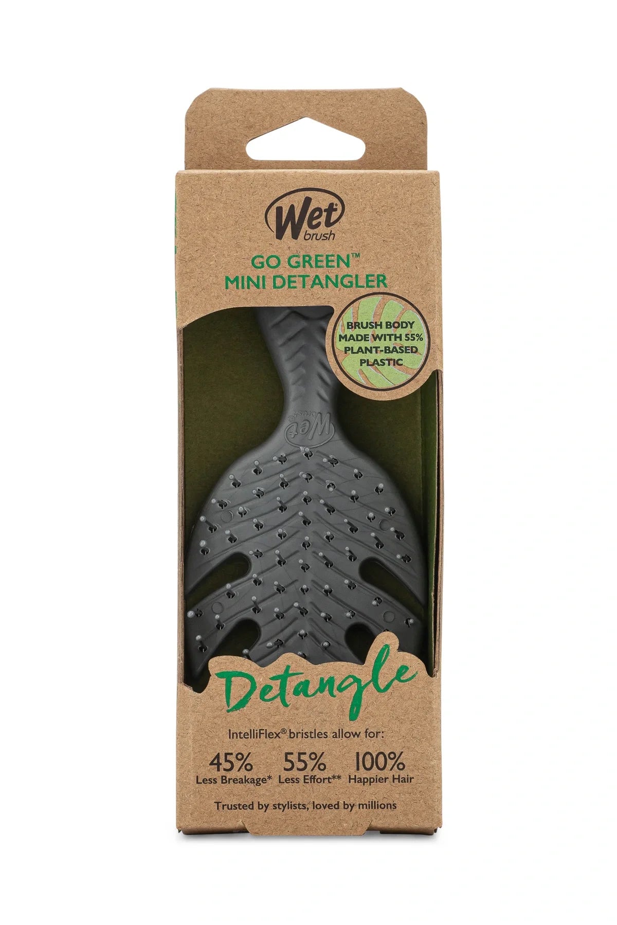 Wet Brush Go Green Mini Detangler Dolaşık Açıcı Saç Fırçası Gri