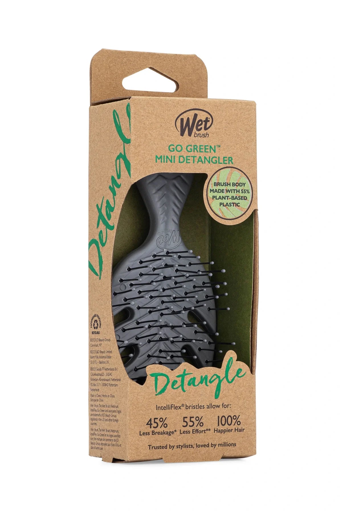 Wet Brush Go Green Mini Detangler Dolaşık Açıcı Saç Fırçası Gri