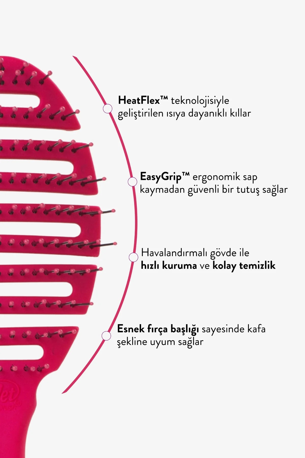Wet Brush Pro Flex Dry Pink Saç Fırçası / Tarak