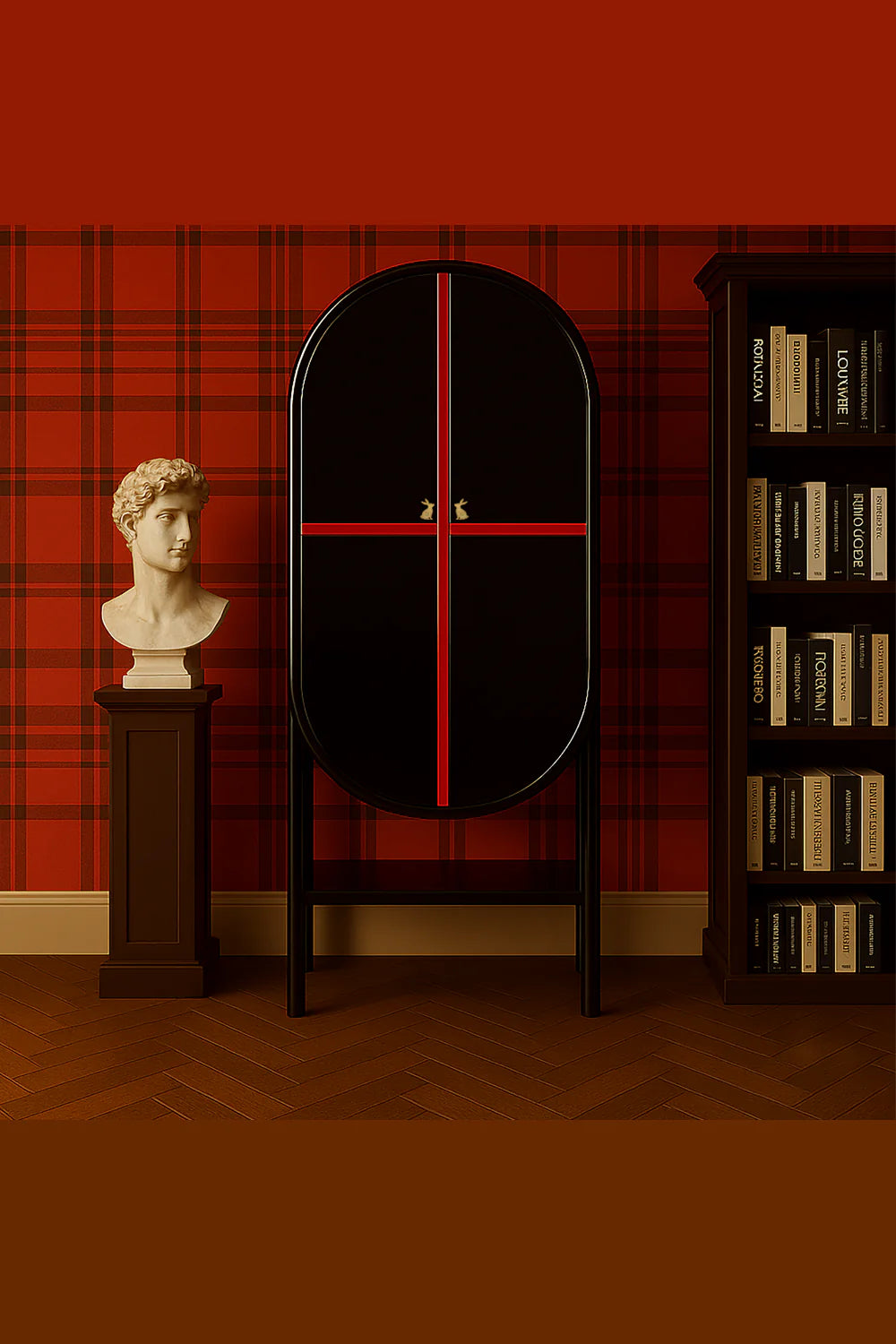 Wonderland Design Atelier-Siyah Kırmızı Lake İçki Dolabı-İçki Dolabı-5-milagron.live