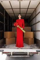 Yelda Alatekin-Bellatrix Red Maxi Dress-Elbise-1-milagron.live