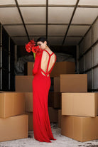 Yelda Alatekin-Bellatrix Red Maxi Dress-Elbise-2-milagron.live