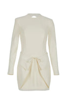 Yelda Alatekin-Ursa Ecru Mini Dress-Elbise-4-milagron.live