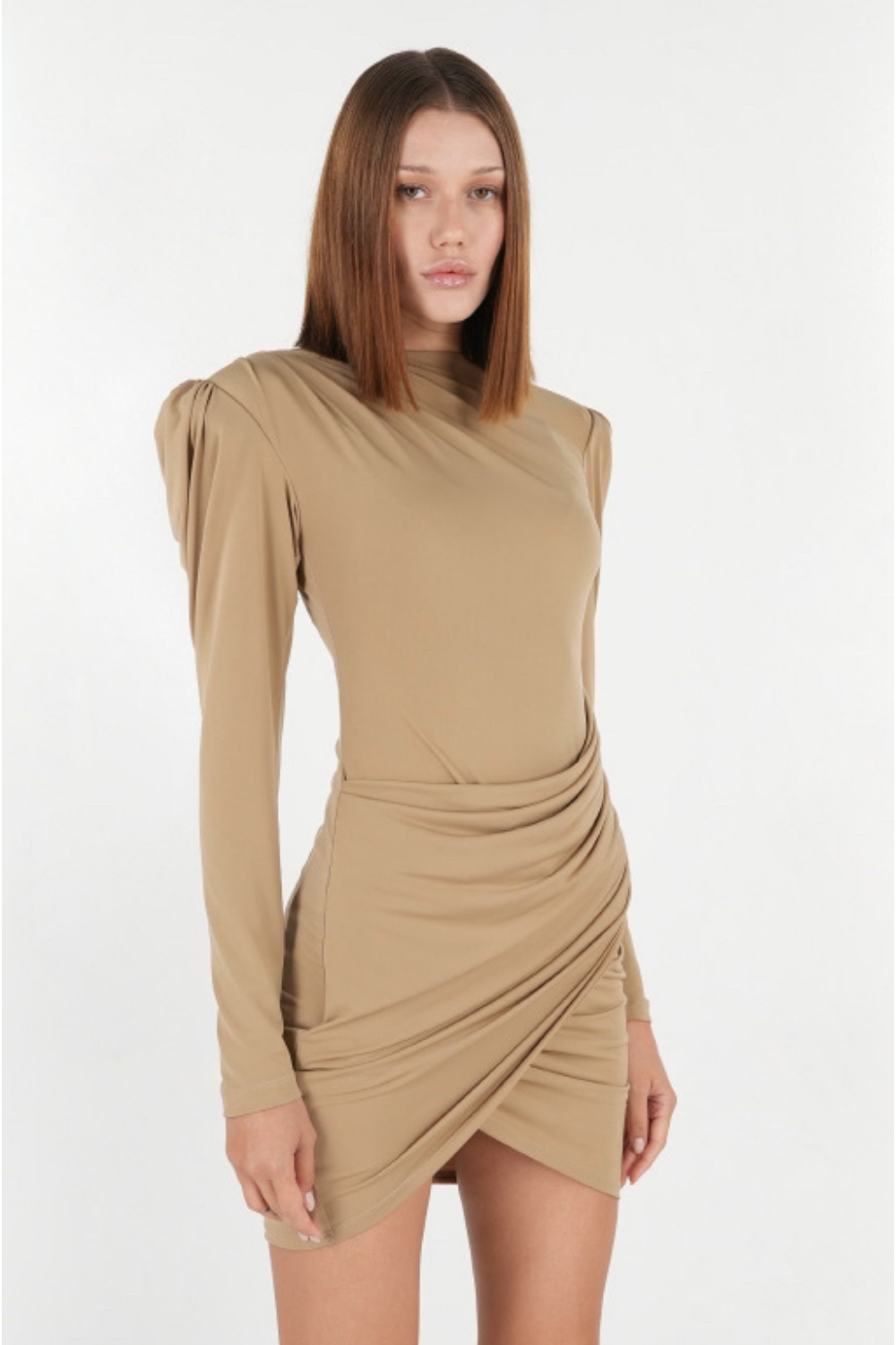 Zhiva-Alyssa Dress In Tortilla-Elbise-1-milagron.live