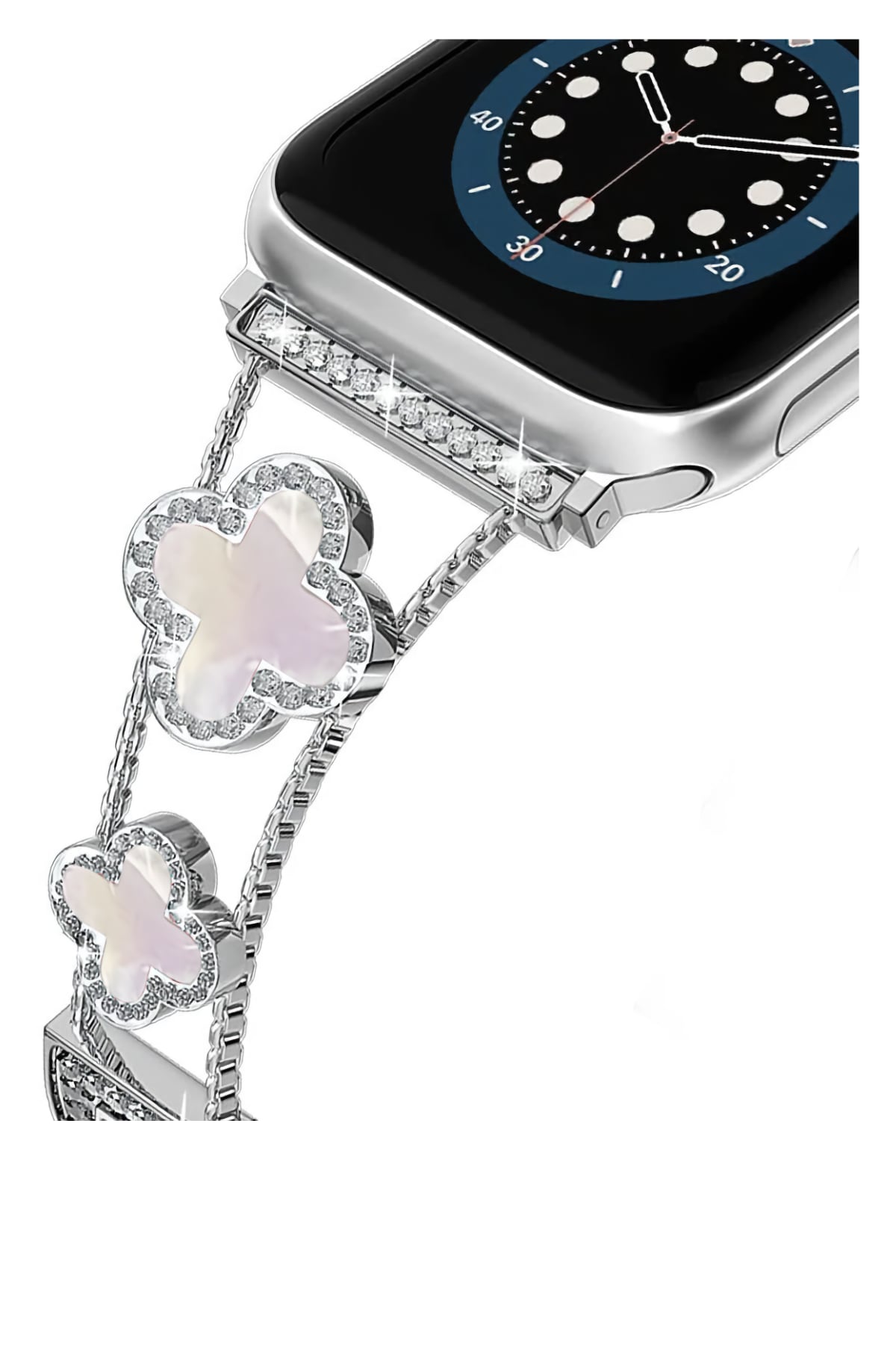 Apple Watch Uyumlu Clovella Metal Kordon Perlina