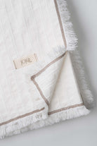 Frig Püsküllü Koltuk Şalı | %100 Pamuk Gofre Dokuma Throw | 130x170 cm