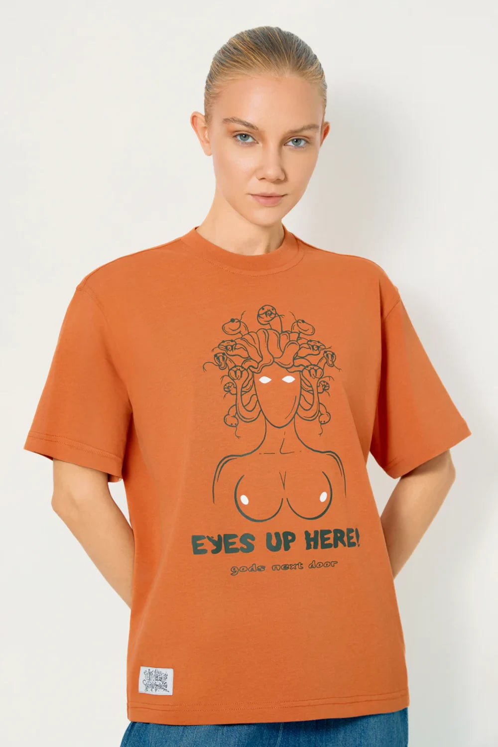 Gods Next Door-Eyes Up Here!-T-Shirts-1-milagron.live