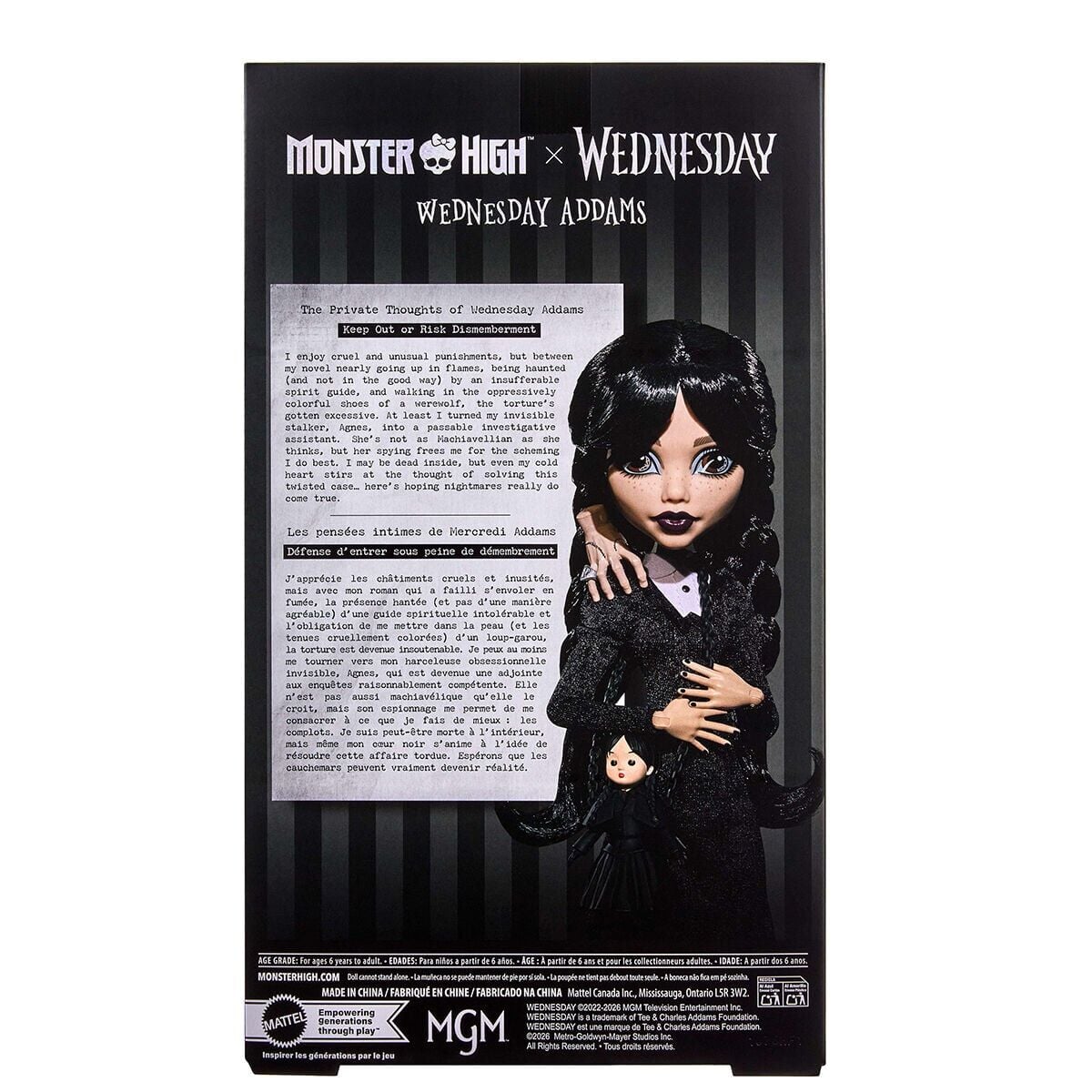 Jnj91 Monster High Wednesday Addams Bebek