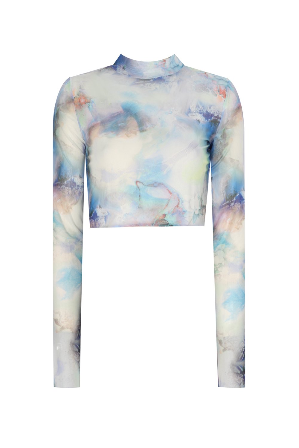 no'design-Balıkçı Yaka Baskılı Transparan Crop Top-Top-1-milagron.live