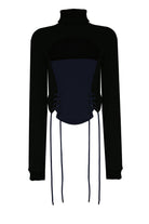 no'design-Önü Korse Detaylı Pencereli Sweatshirt-Sweatshirts & Hoodies-1-milagron.live