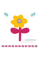 Big Flower Çift Taraflı Pamuk Saten Sarı Bebek Nevresim Seti 100x150 Cm - 5