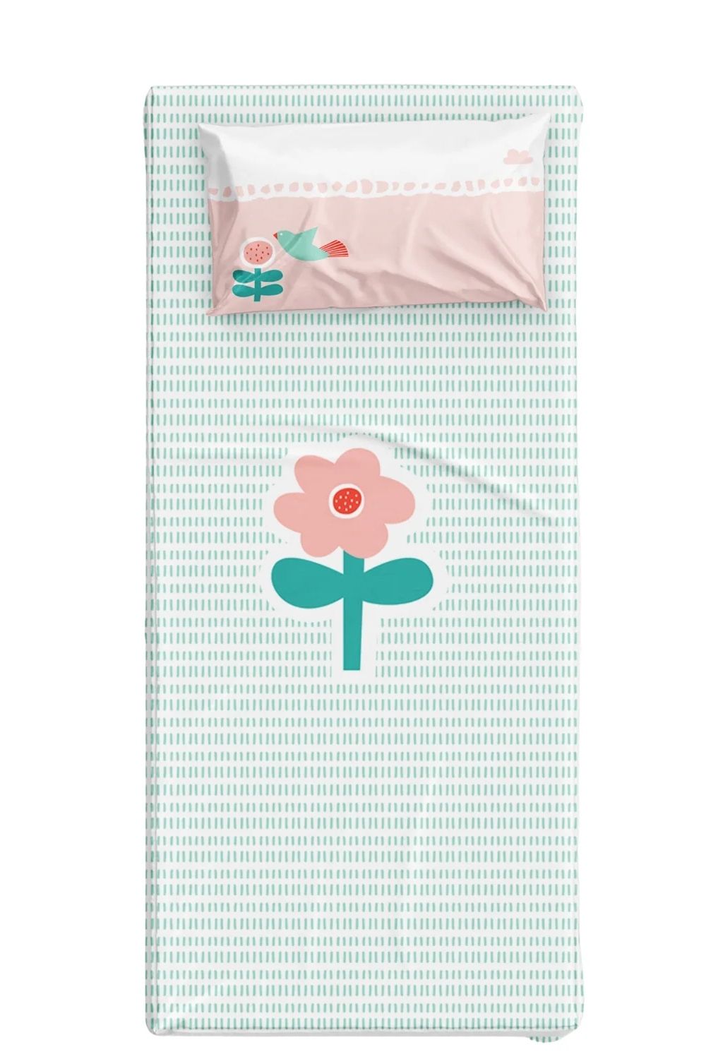 Amulet Pamuk Saten Pembe Bebek Çarşaf Seti 80x140 Cm - 2