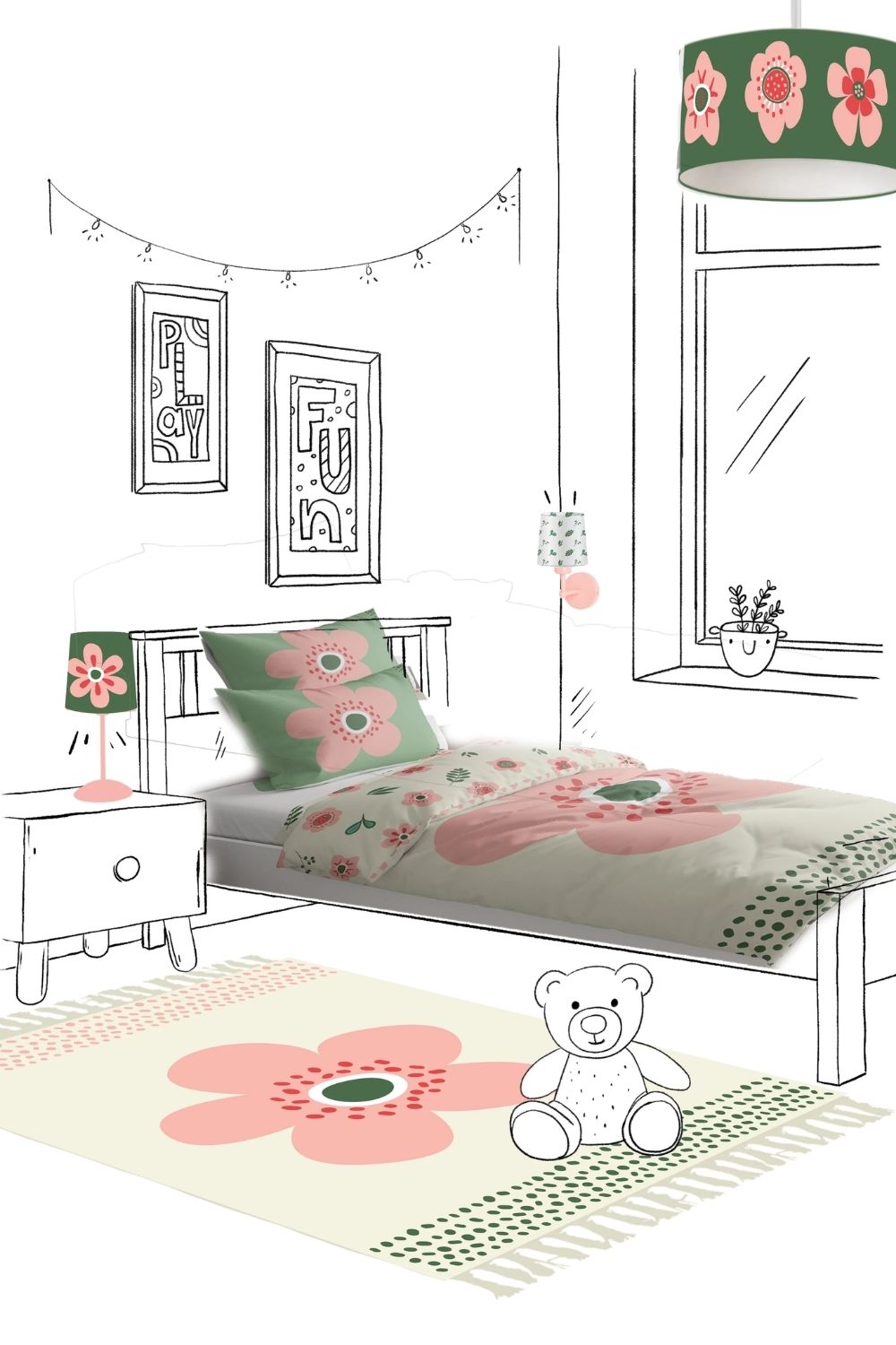Petit Fleur Müslin Çok Renkli Çocuk Çarşaf Seti 90x190 Cm - 1