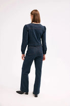 Lacivert Yüksek Bel Denim Pantolon - 4