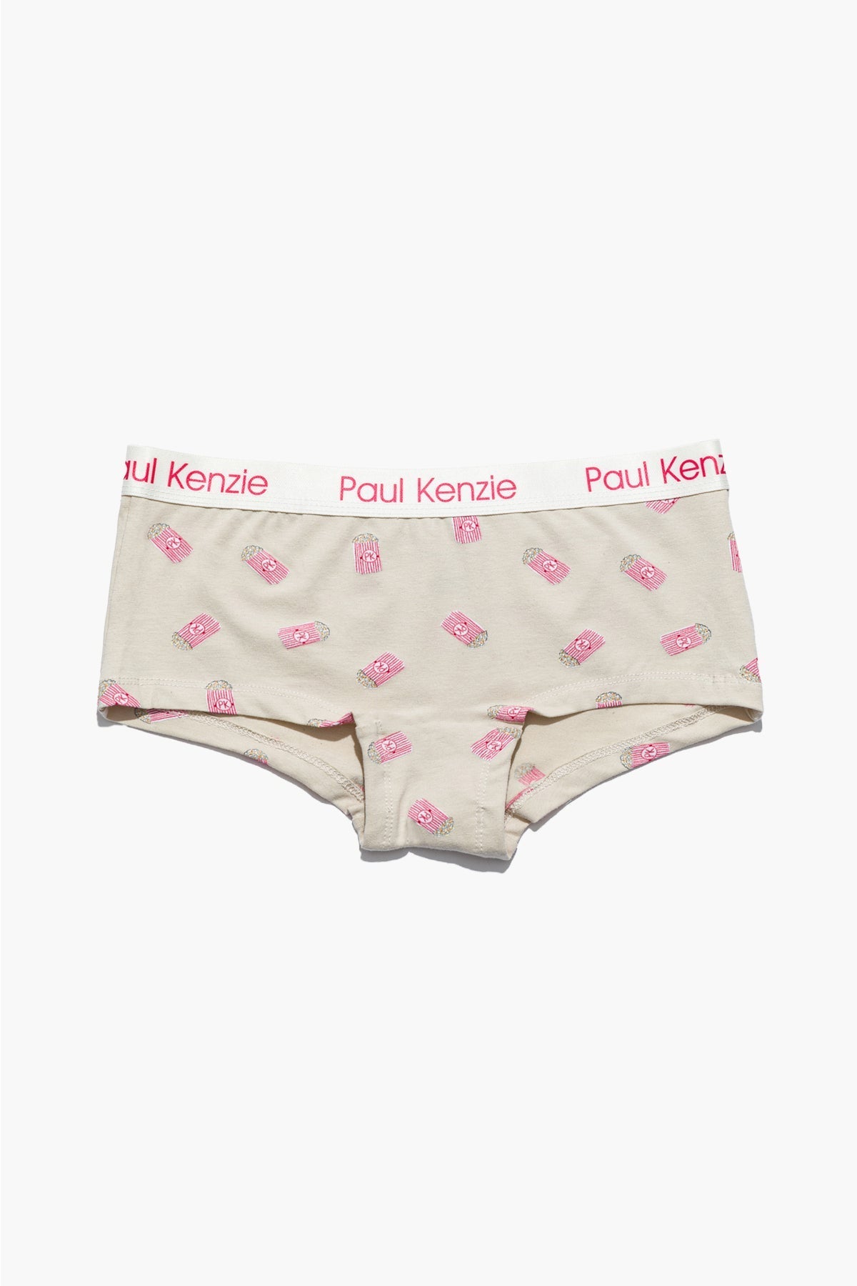 Desenli Kadın Boyshort Külot, Popcorn - 0